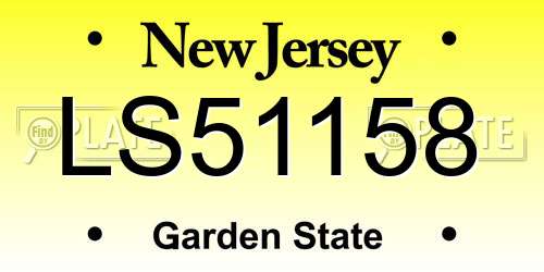 LS51158 New Jersey License Plate