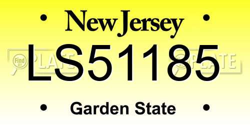 LS51185 New Jersey License Plate