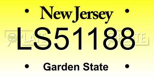 LS51188 New Jersey License Plate