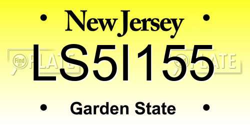 LS5I155 New Jersey License Plate