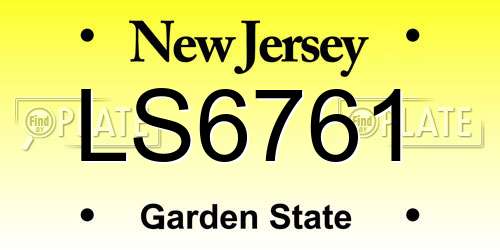 LS6761 New Jersey License Plate