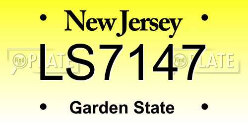 LS7147 New Jersey License Plate