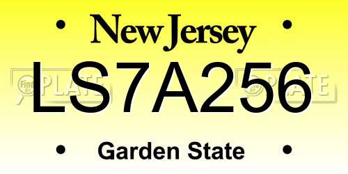 LS7A256 New Jersey License Plate