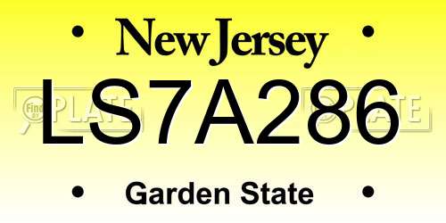 LS7A286 New Jersey License Plate