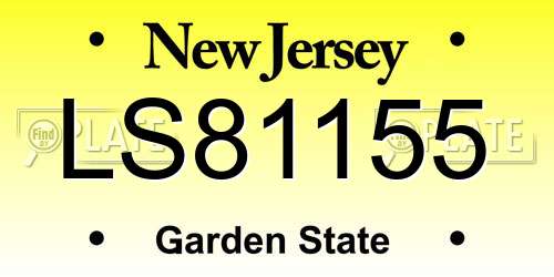 LS81155 New Jersey License Plate