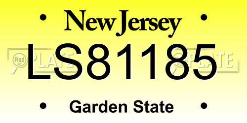 LS81185 New Jersey License Plate