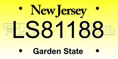 LS81188 New Jersey License Plate
