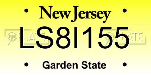 LS8I155 New Jersey License Plate