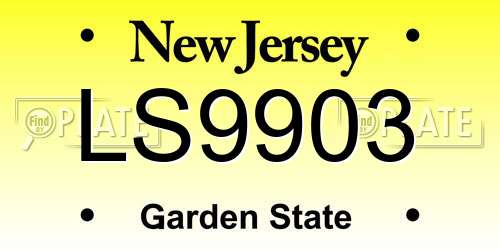 LS9903 New Jersey License Plate