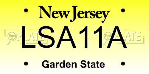 LSA11A New Jersey License Plate