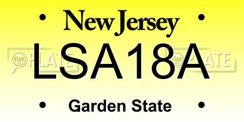 LSA18A New Jersey License Plate