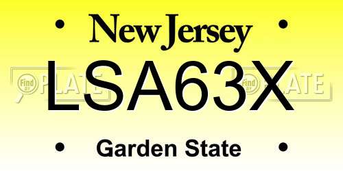 LSA63X New Jersey License Plate