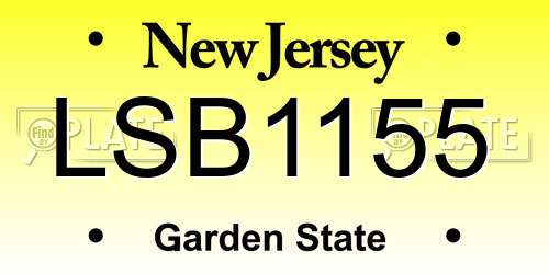 LSB1155 New Jersey License Plate