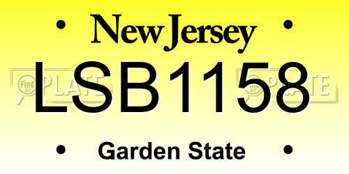 LSB1158 New Jersey License Plate