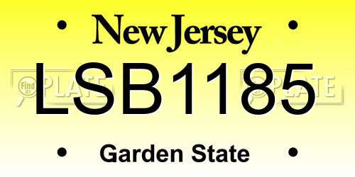 LSB1185 New Jersey License Plate