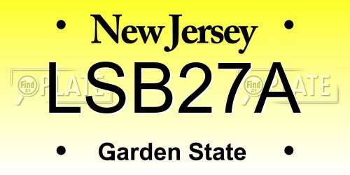 LSB27A New Jersey License Plate