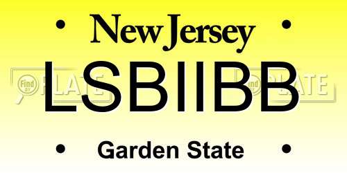 LSBIIBB New Jersey License Plate