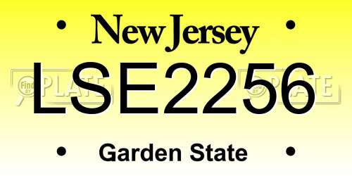 LSE2256 New Jersey License Plate