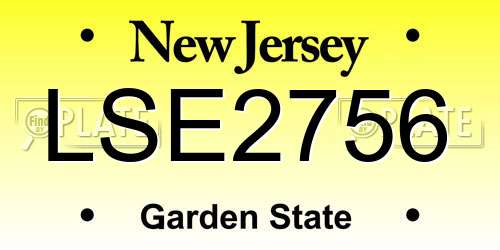 LSE2756 New Jersey License Plate
