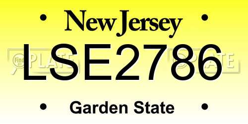 LSE2786 New Jersey License Plate