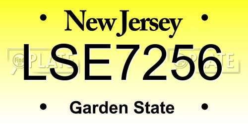 LSE7256 New Jersey License Plate
