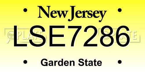 LSE7286 New Jersey License Plate