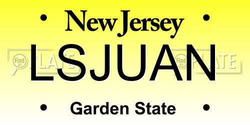 LSJUAN New Jersey License Plate