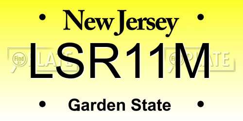 LSR11M New Jersey License Plate