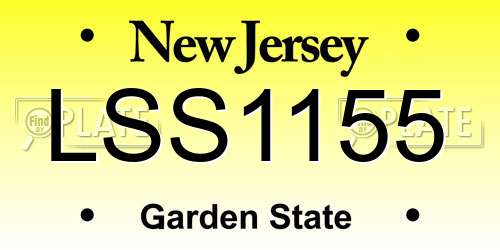 LSS1155 New Jersey License Plate