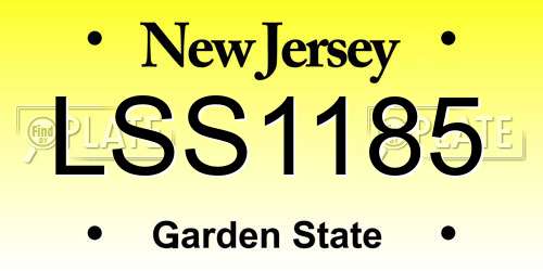 LSS1185 New Jersey License Plate