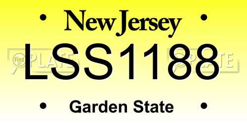 LSS1188 New Jersey License Plate