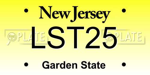LST25 New Jersey License Plate