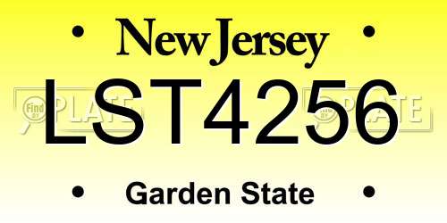 LST4256 New Jersey License Plate
