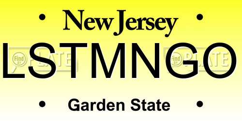 LSTMNGO New Jersey License Plate
