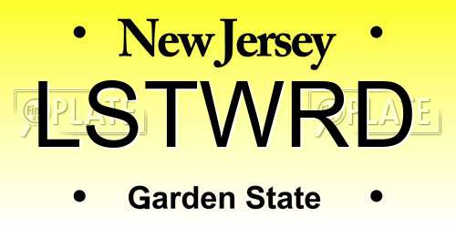 LSTWRD New Jersey License Plate