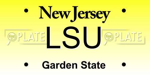 LSU New Jersey License Plate