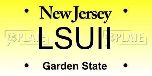 LSUII New Jersey License Plate