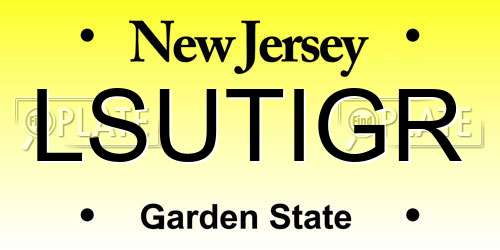 LSUTIGR New Jersey License Plate