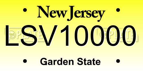 LSV10000 New Jersey License Plate