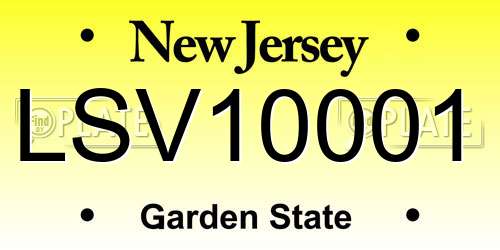 LSV10001 New Jersey License Plate