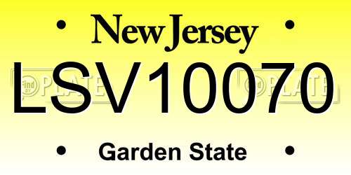 LSV10070 New Jersey License Plate