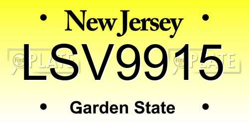 LSV9915 New Jersey License Plate