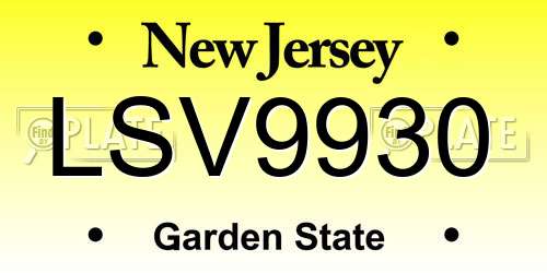 LSV9930 New Jersey License Plate