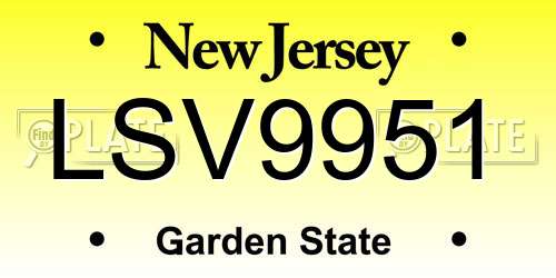 LSV9951 New Jersey License Plate