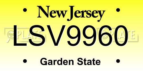 LSV9960 New Jersey License Plate