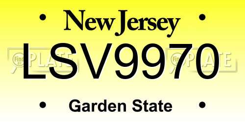 LSV9970 New Jersey License Plate