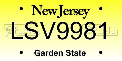 LSV9981 New Jersey License Plate