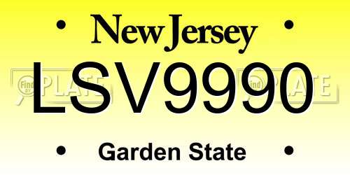 LSV9990 New Jersey License Plate