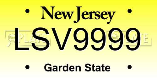 LSV9999 New Jersey License Plate