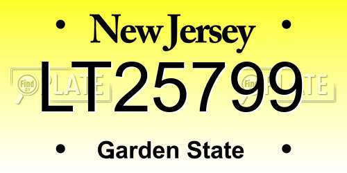 LT25799 New Jersey License Plate